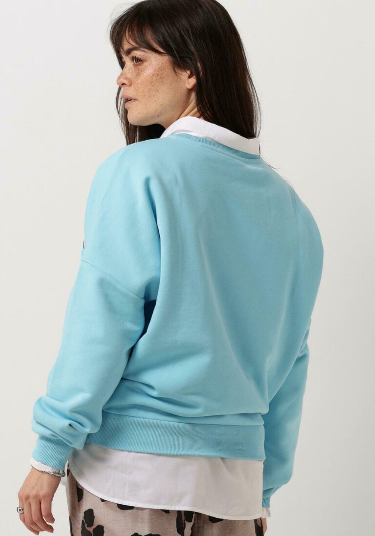 COLOURFUL REBEL lichtblauwe colourful rebel sweater cr patch dropped sweat