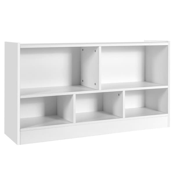 Lekeskap for barn laget av tre, barnehylle, bokhylle, 111 x 30 x 61,5 cm, hvit