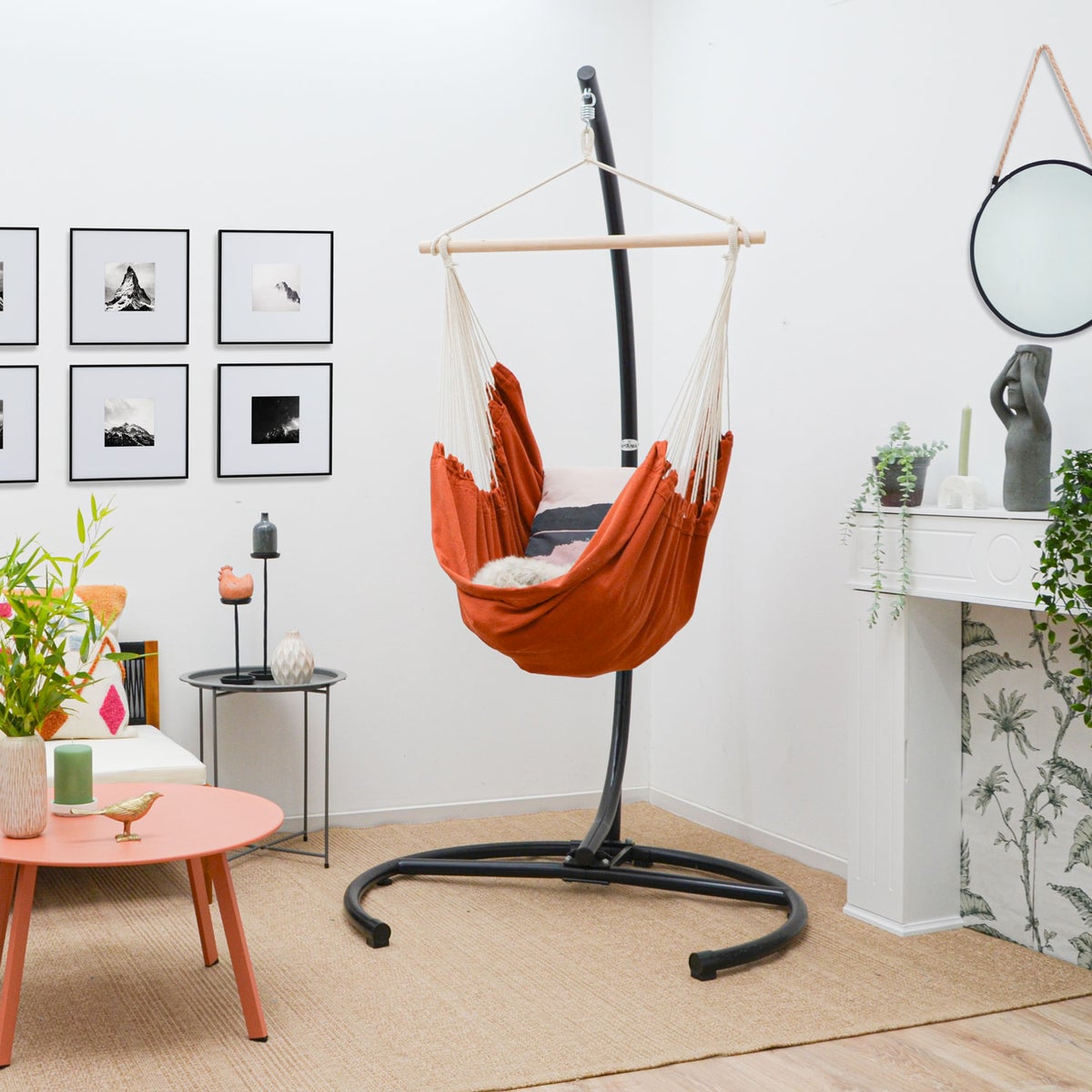 XL hangstoel relaxstoel 155x125cm tot 100kg in terracotta