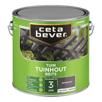 CetaBever Tuinhoutbeits zijdeglans transparant antraciet 2,5 liter
