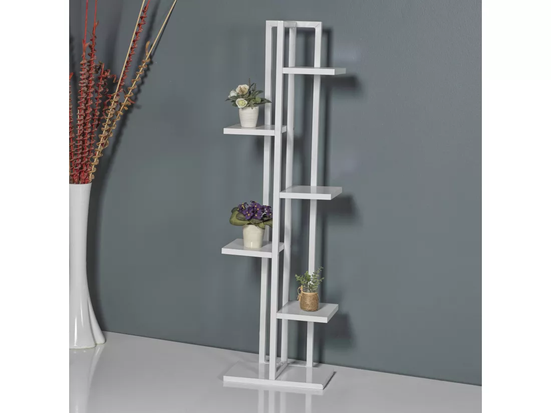 Support de plantes Tohmajärvi à 5 niveaux 120 x 34 x 21 cm blanc [en.casa]