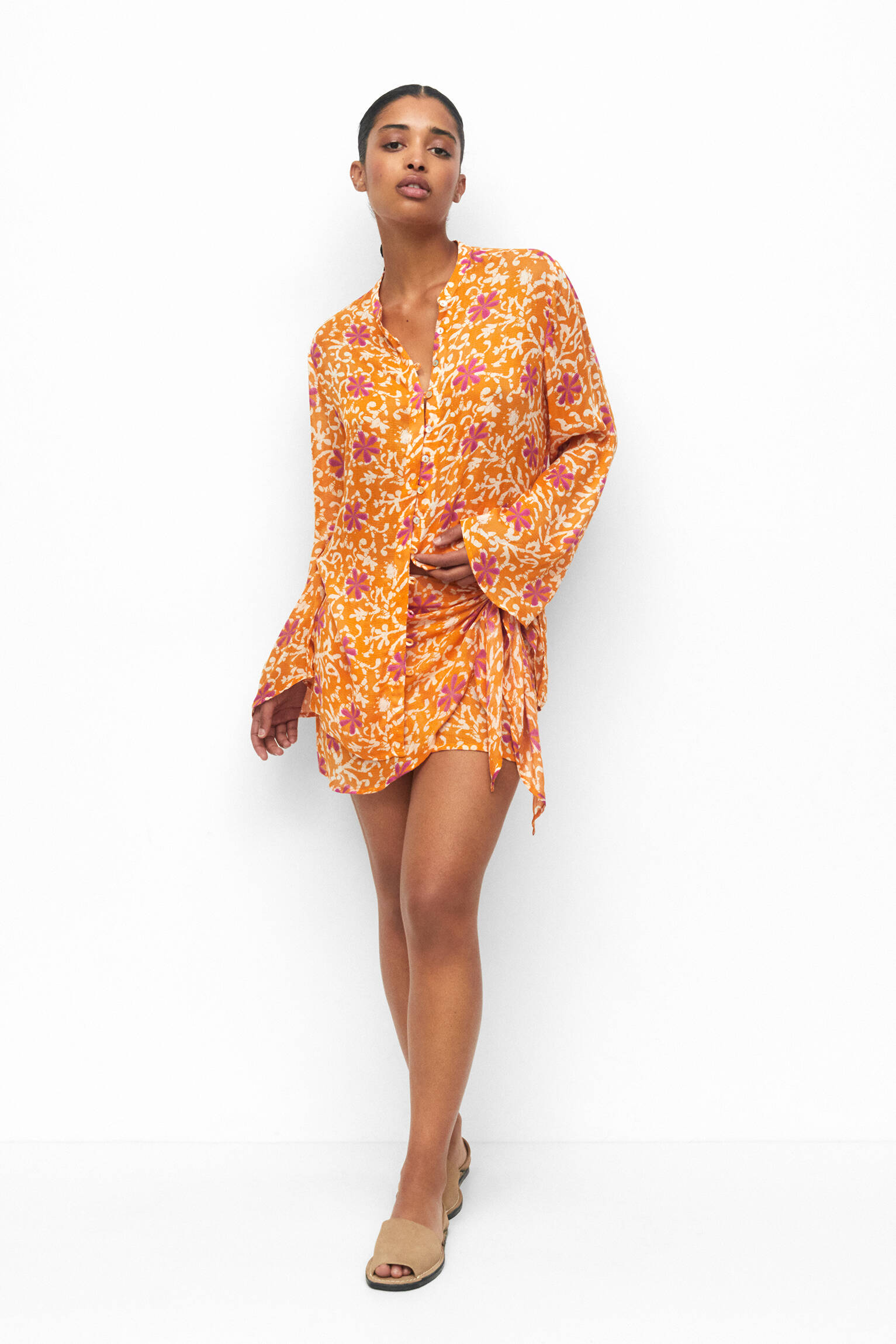 CAMISA ESTAMPADA BOHO - LARANJA