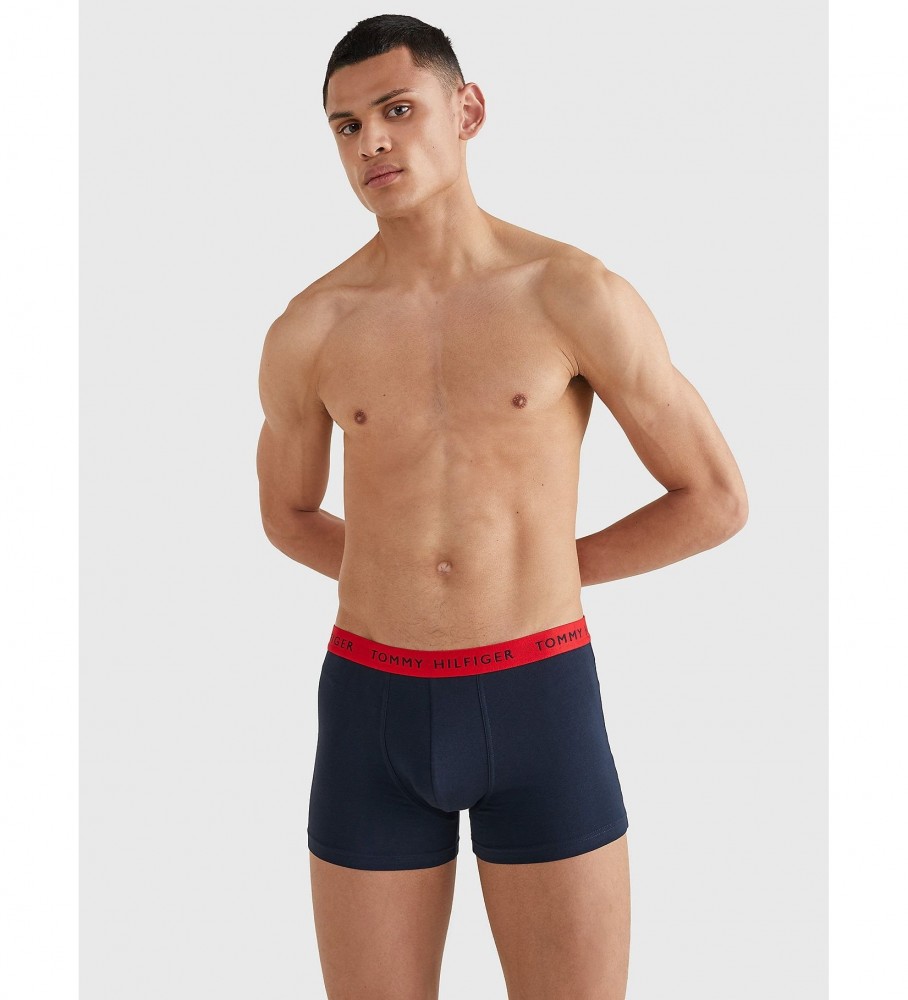 Pacote com 3 cuecas boxer essenciais azul-marinho da Tommy Hilfiger