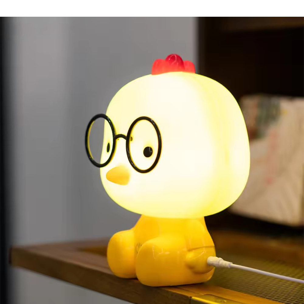 USB Küken Kinder Nachtlicht LED Tisch Lampe mit Touch Funktion - Warmweiss
