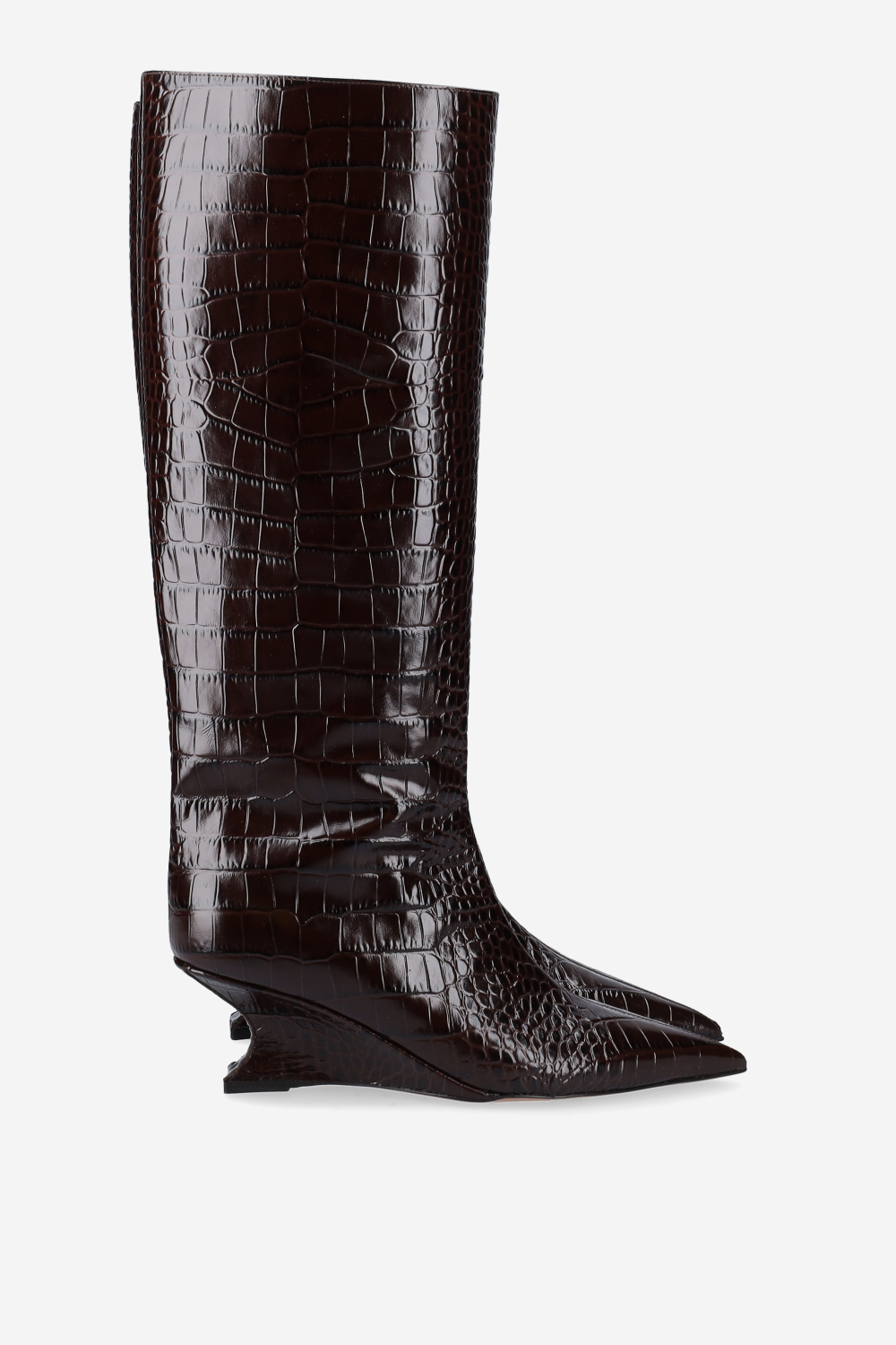 Nina croco leather boots