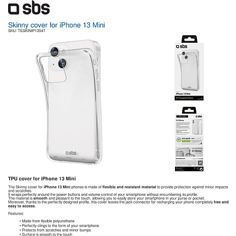 SBS iPhone 13 Mini cover - transparent