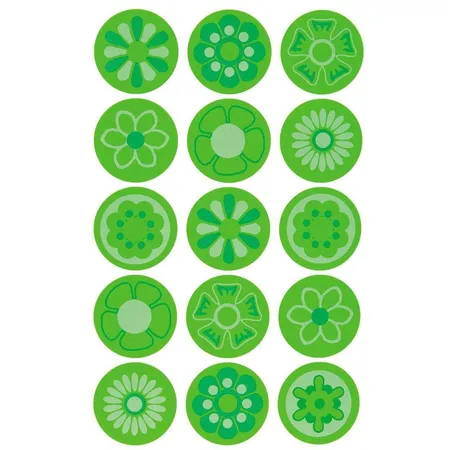 Avery Zweckform 55597, Neon-Etiketten, Blumenbuttons, 15 Aufkleber