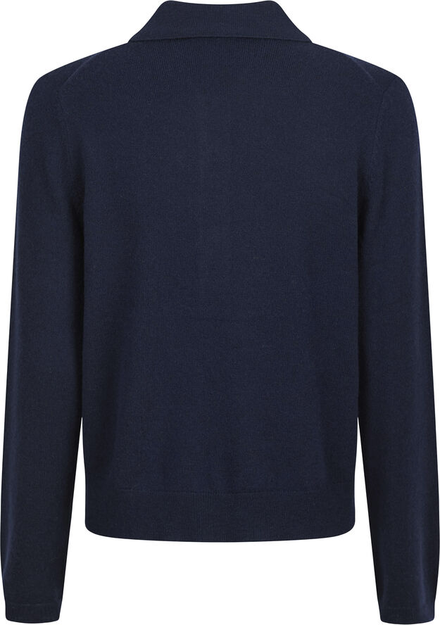 Neo Noir Genea Knit Polo Blouse Navy