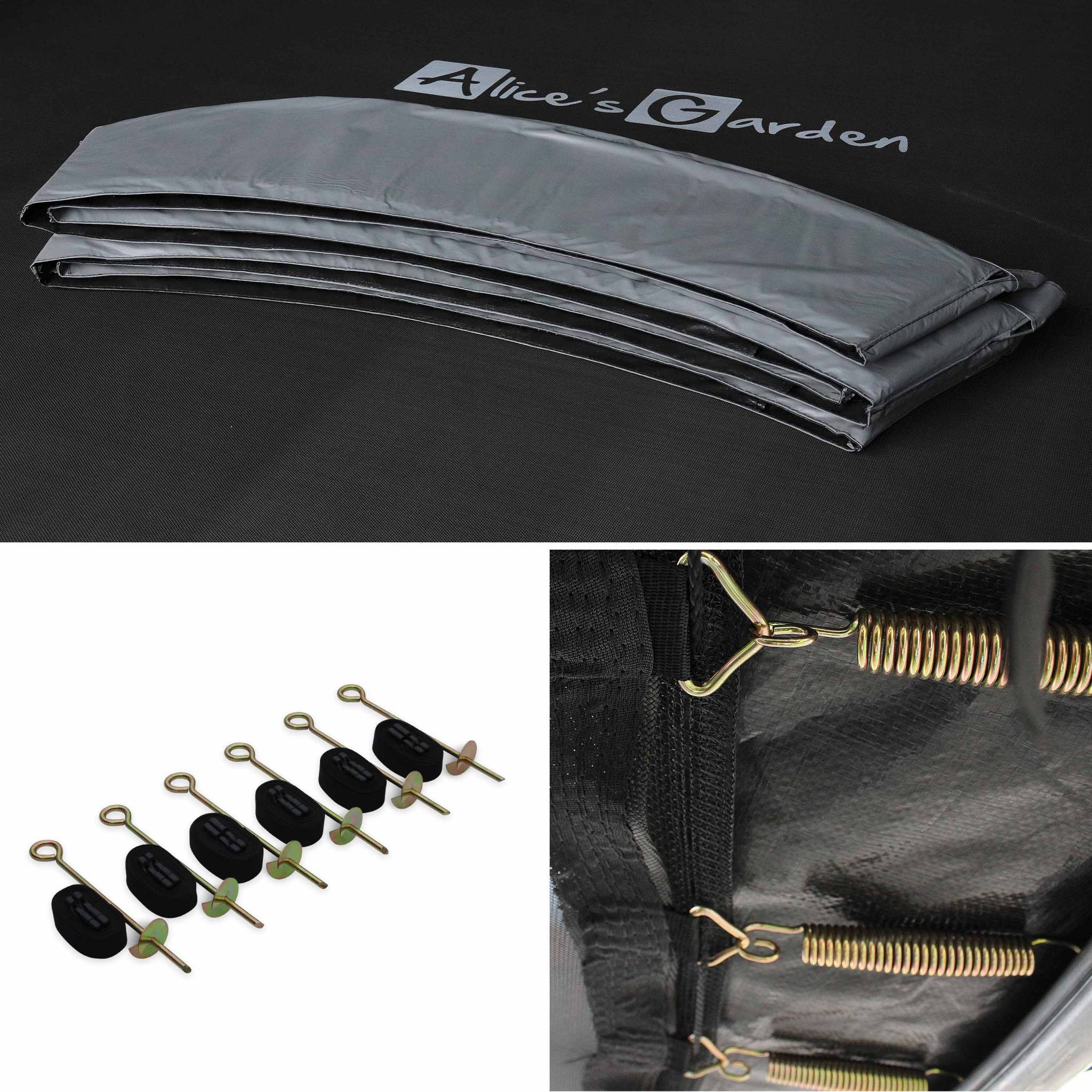 Trampoline 490cm filet intérieur avec pack d'accessoires + tente de camping avec sac de transport