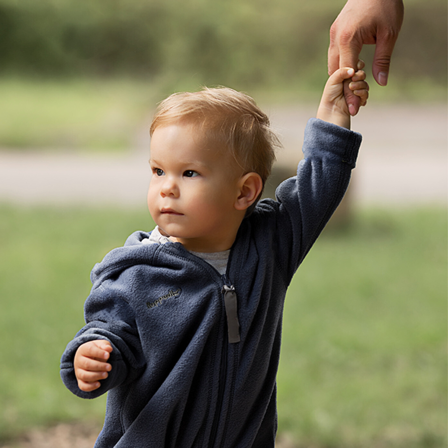 Hoppediz Overall Fleece-Overall mit Umschlagbündchen ocean