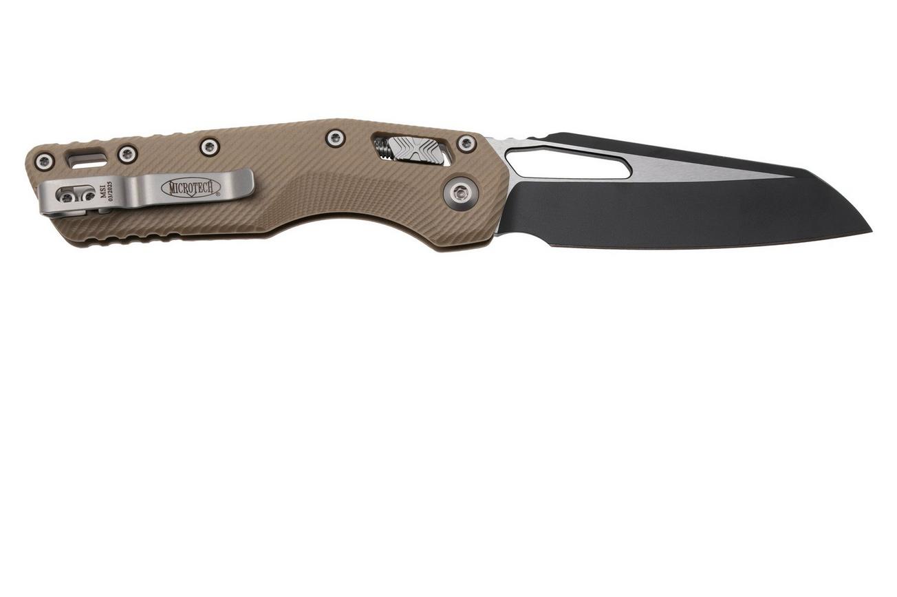 Microtech MSI Standard Issue 210-1FLGTTA, Two Tone Black M390MK, Fluted Tan G10 zakmes