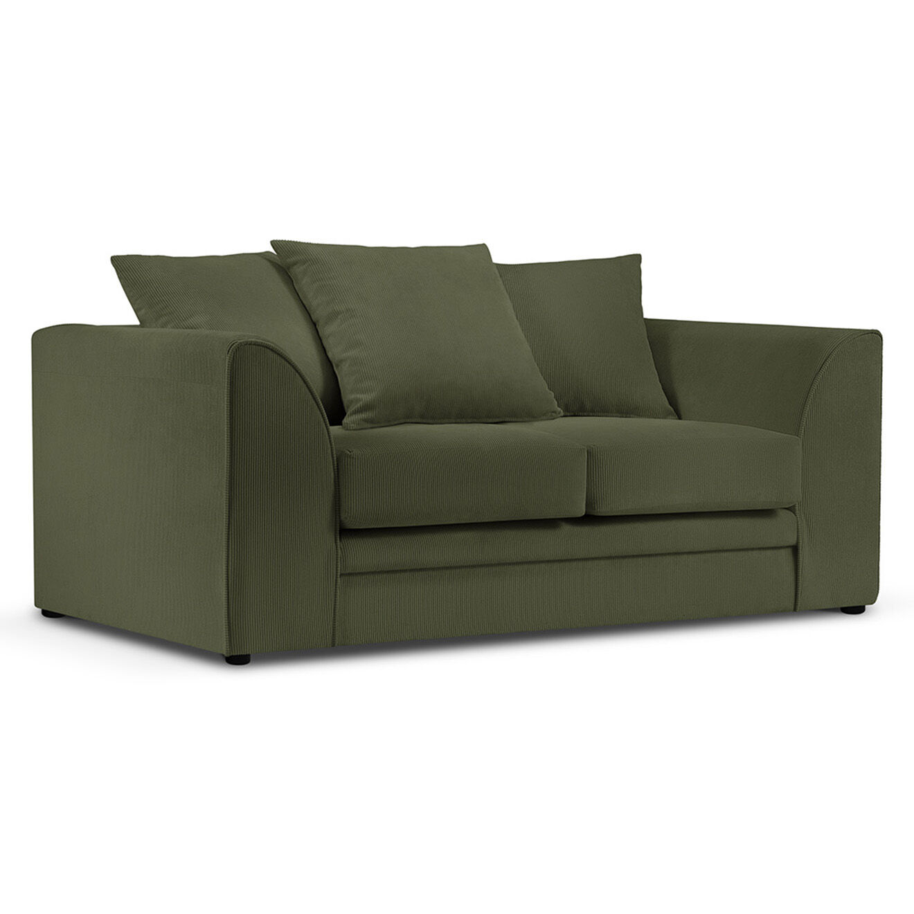 Mazzini Sofas Canapé Quince Velours côtelé 2 Places vert - 150x92x80 cm