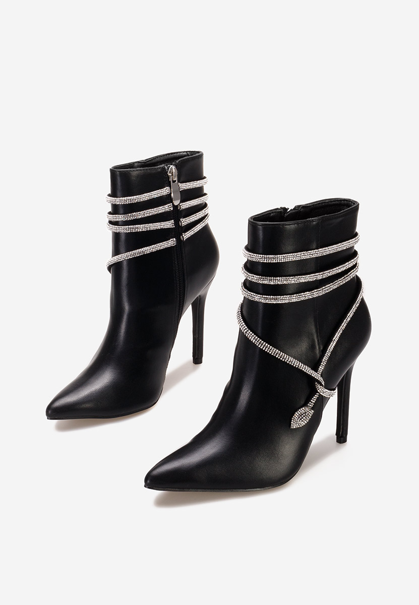 Bottines à talon fin noires Ruesca