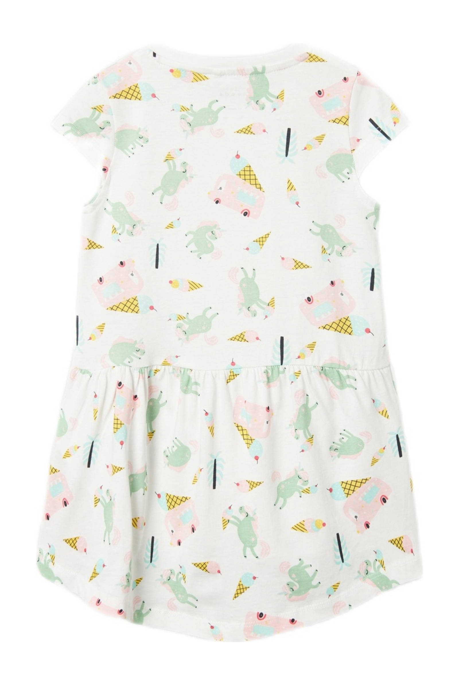 NAME IT A-lijn jurk NMFVIGGA met all over print wit/multicolor