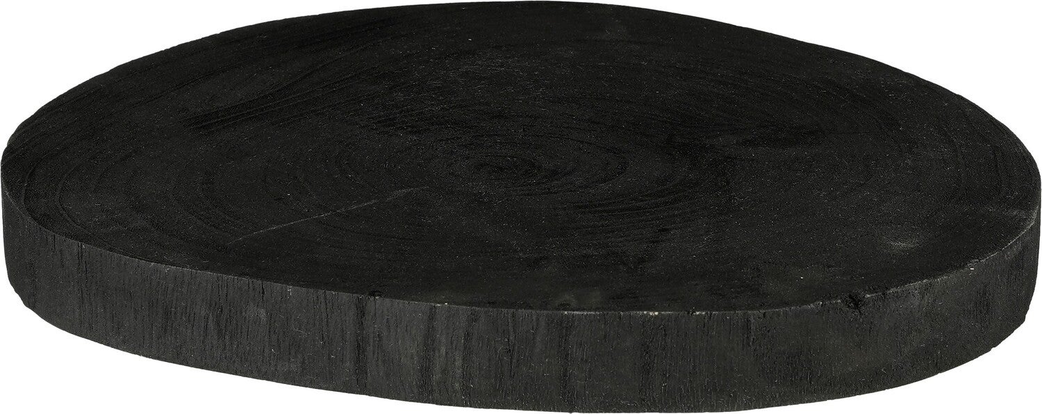 Mica Decorations decoratiebord Pia zwart D 32 H 3 cm