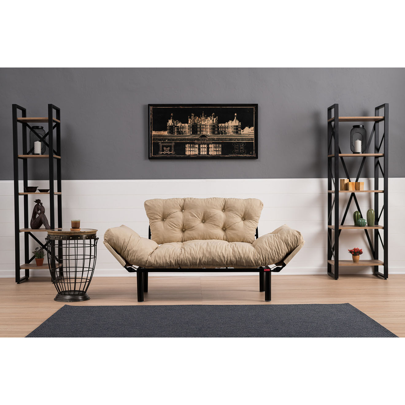 Atelier del Sofa Canapé 2 places convertible Nitta crème - 155x85x73 cm