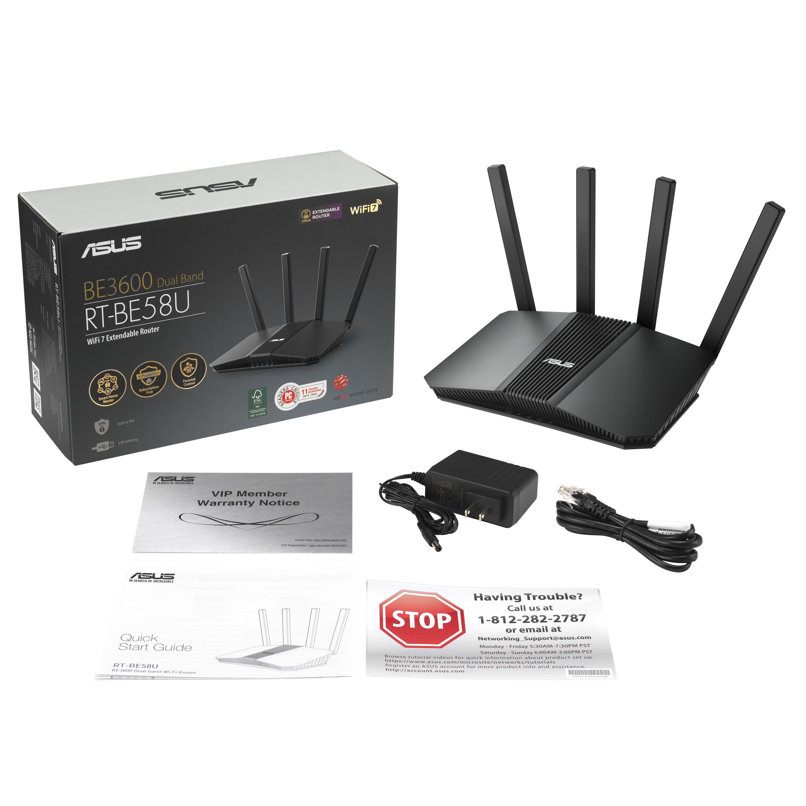 Asus RT-BE58U Trådløs ruter BE3600
