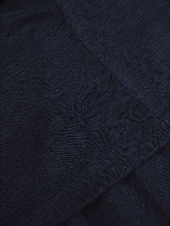 Stenströms Linen Polo shirt Navy