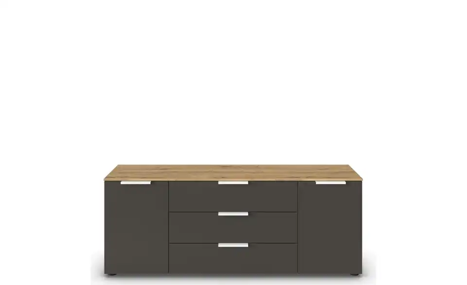 Sideboard Graphit, Eiche Artisan (Nachbildung) Graphit, Eiche Artisan (Nachbildung) Front: Dekor, Oberboden: Dekor Weiß
