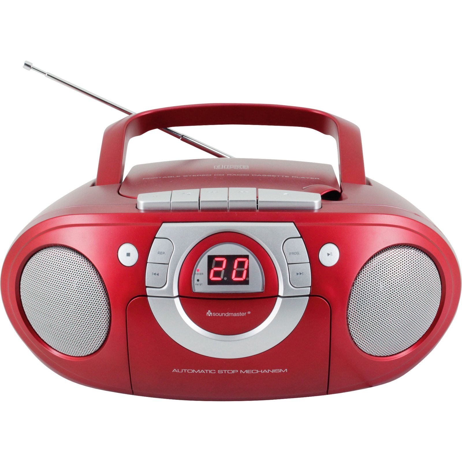 Radio-Kassettenspieler mit CD-Spiel, rot