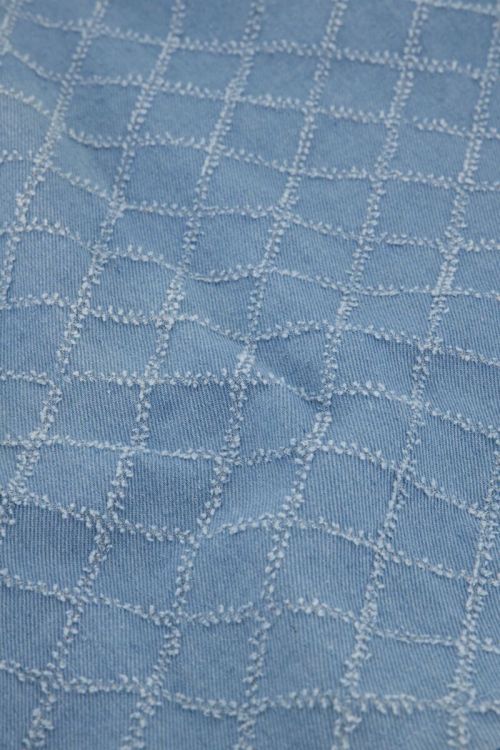 Blauw geweven spijker short