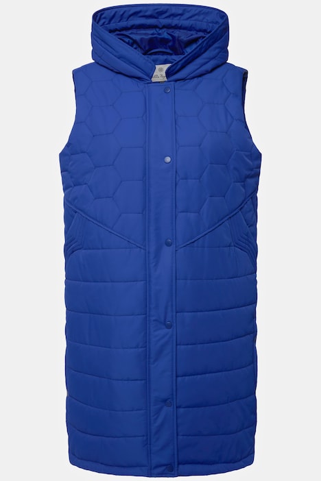 HYPRAR Long-Steppweste, Steppmix, 2-Wege-Zipper, Kapuze