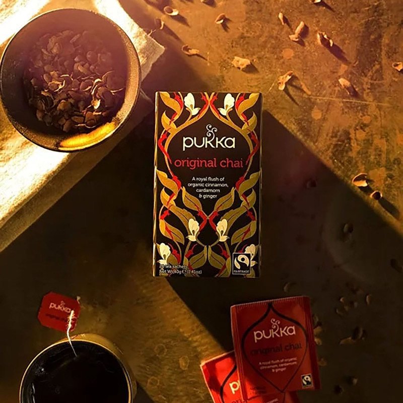 Thé noir Chai original Bio Pukka - Boîte de 20 sachets