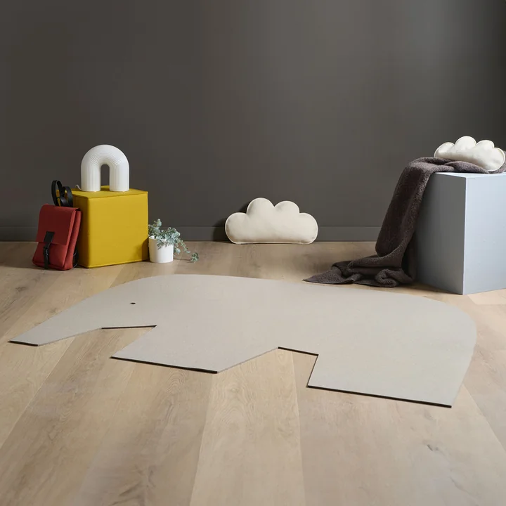 Hey Sign - Kinder Teppich Elefant, 92 x 120 cm, 5 mm, Powder 51