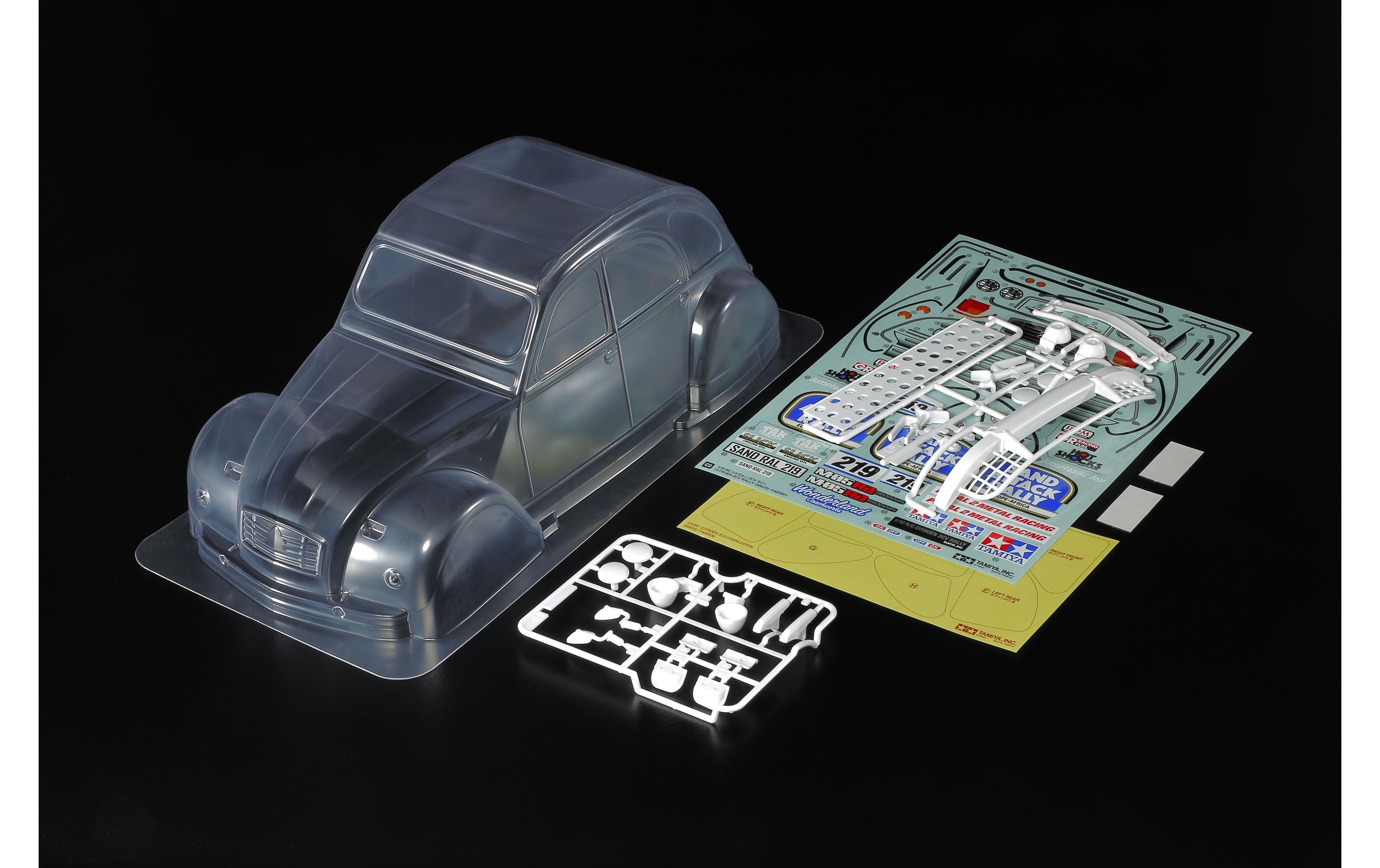 Karosserie Citroen 2CV Rally für M-Chassis, 1:10, unlackiertCitroen 2CV Rally Karosserie aus transparentem Lexan
