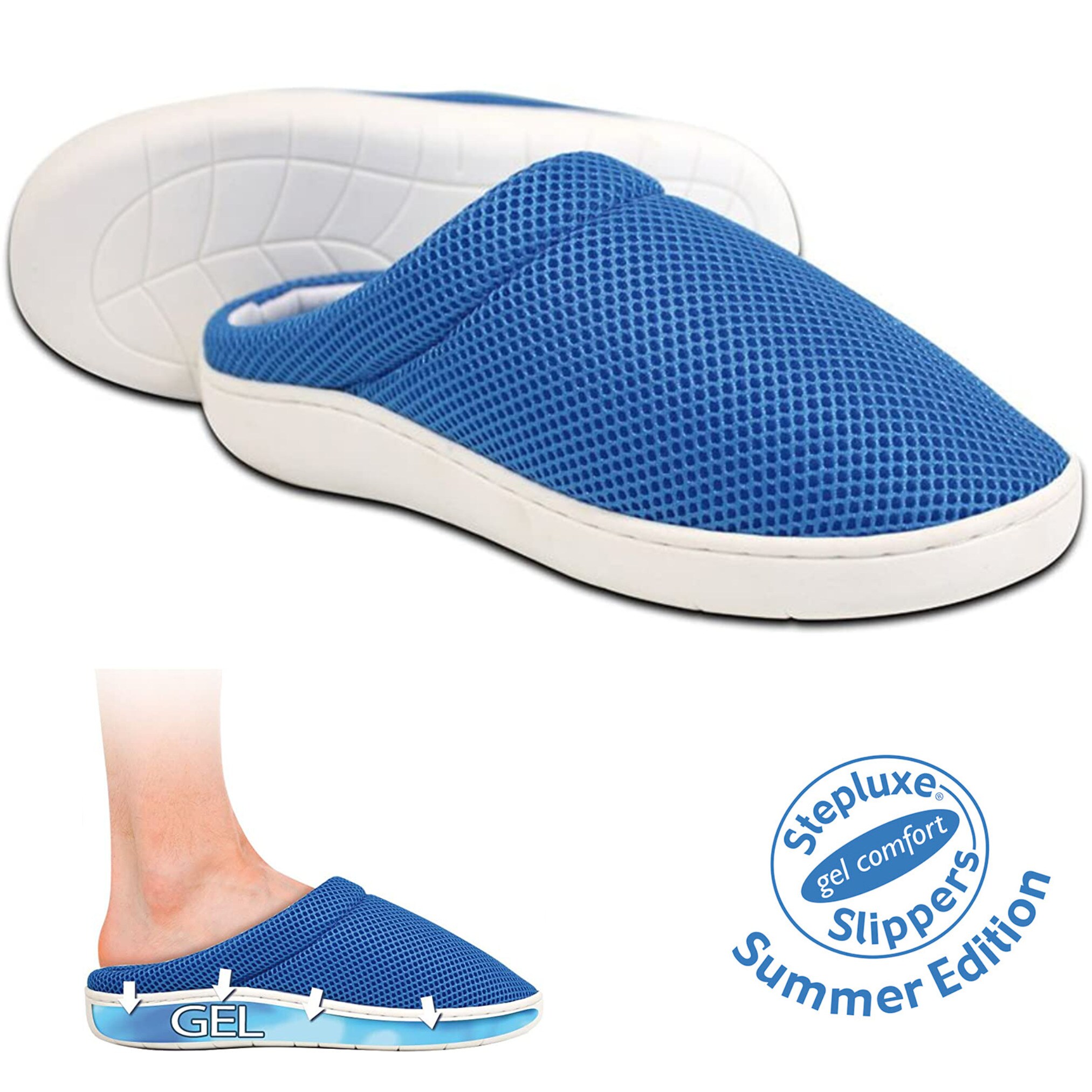 Best Direct® Slipper - Gel Schuh Hausschuh, Mesh Stepluxe Summer Slippers