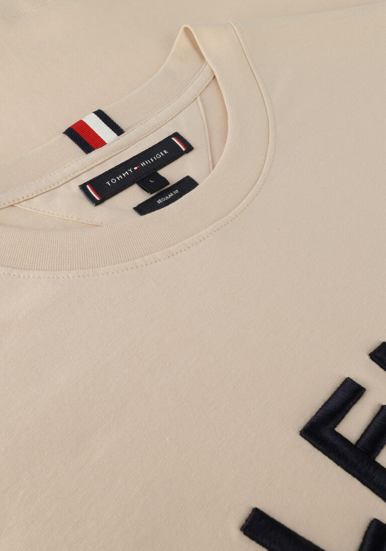 TOMMY HILFIGER beige tommy hilfiger t-shirt hilfiger arched tee