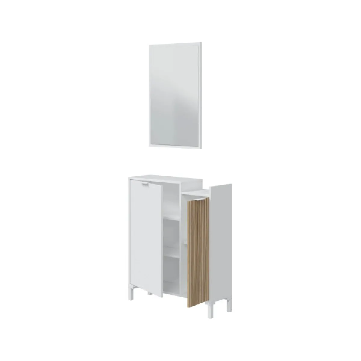 Dansmamaison Meuble d'entrée YANA - Blanc/Bois clair