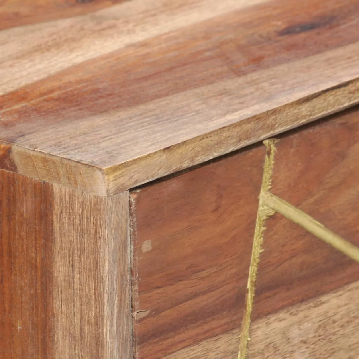 vidaXL Bureau avec tiroirs - Bois massif