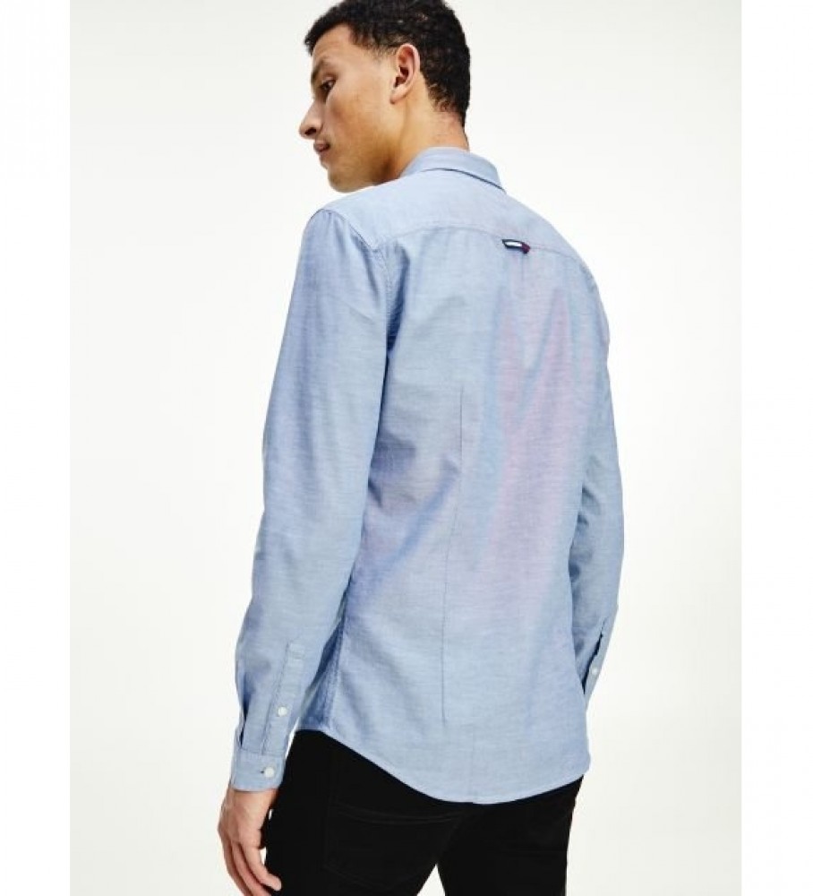 Camisa Tommy Jeans TJM Slim Stretch Oxford azul
