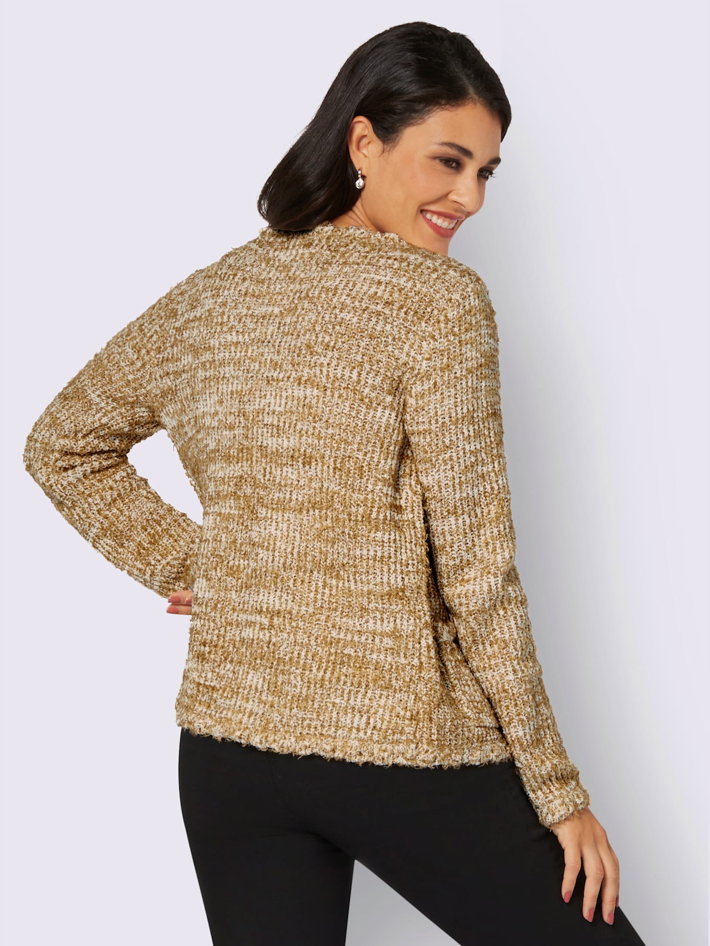 Veste en tricot boutons fantaisie dorés