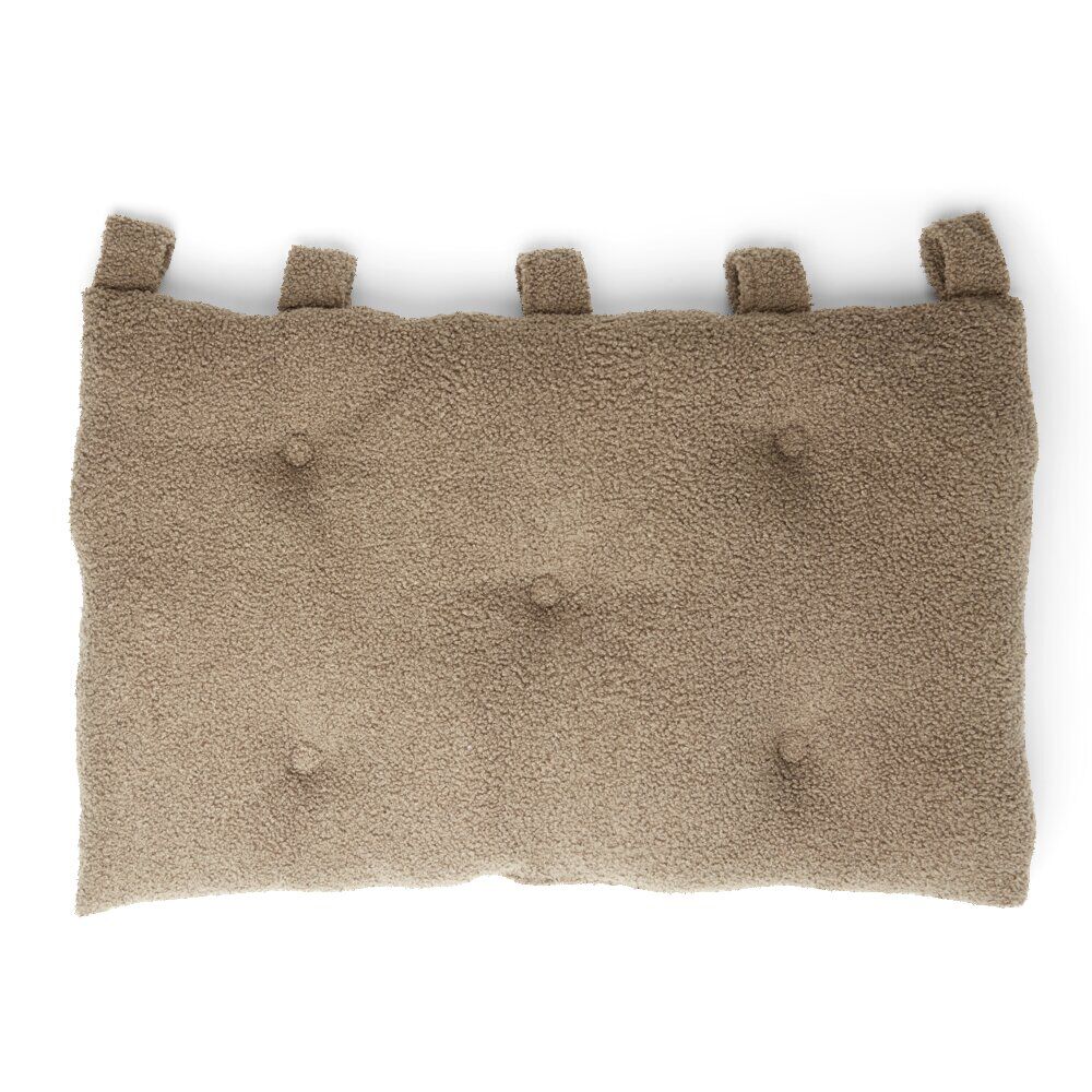 Coussin pour tête de lit en tissu bouclette vert olive 70x50cm