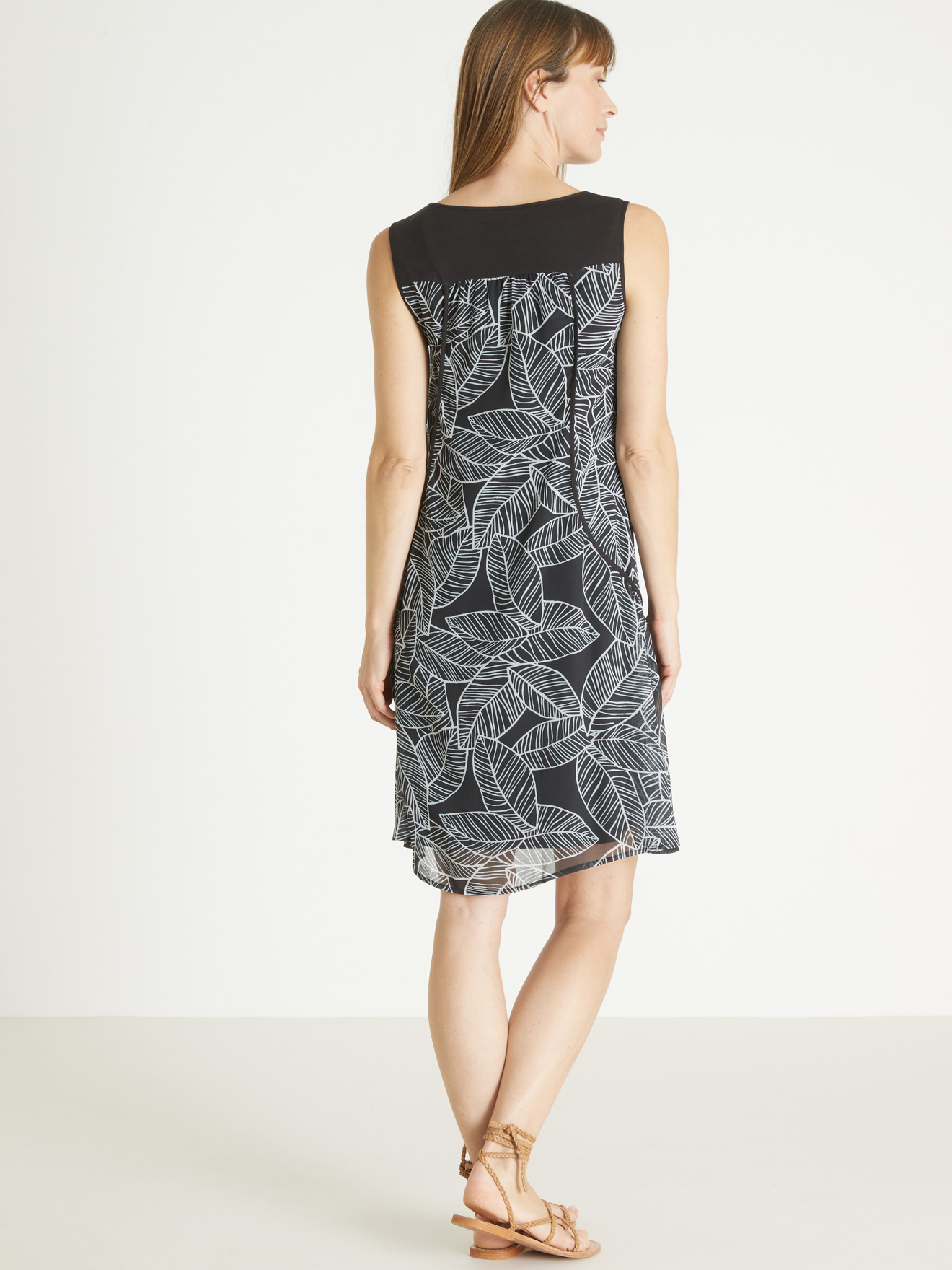 Robe sans manches bi-matière