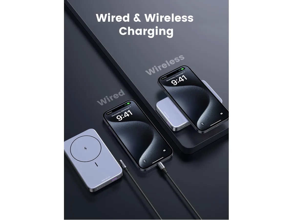 (20W) 10000mAh Magnetische MagSafe Powerbank USB C Power Delivery Ladegerät   Kickstand (15086) - Space Gray