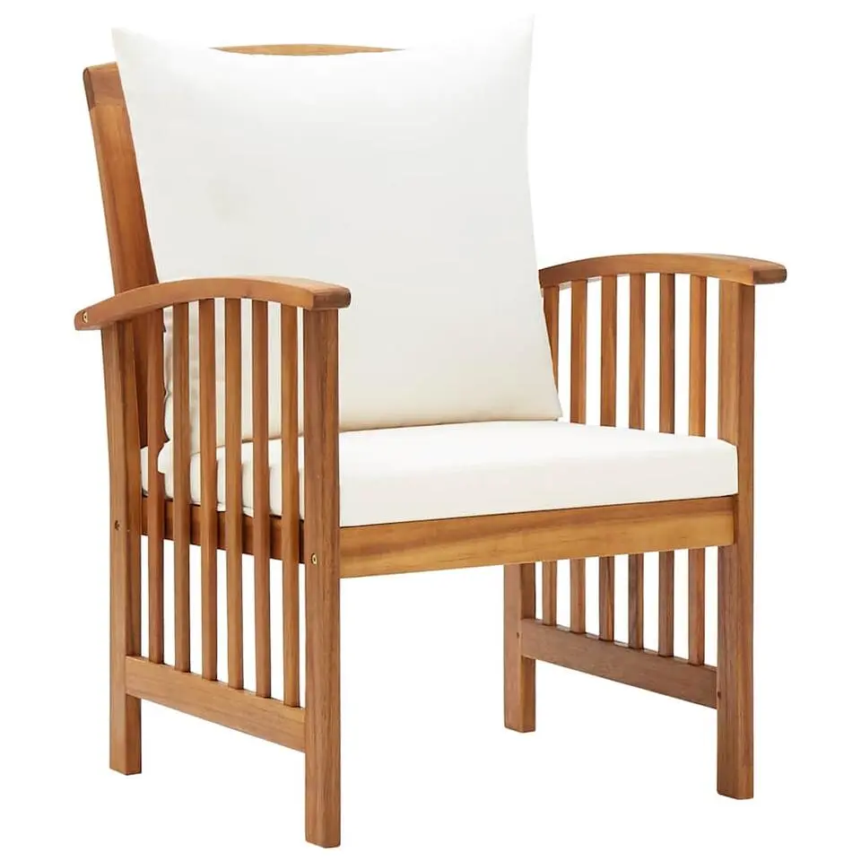 vidaXL - Tuinstoel - Wit - Hout