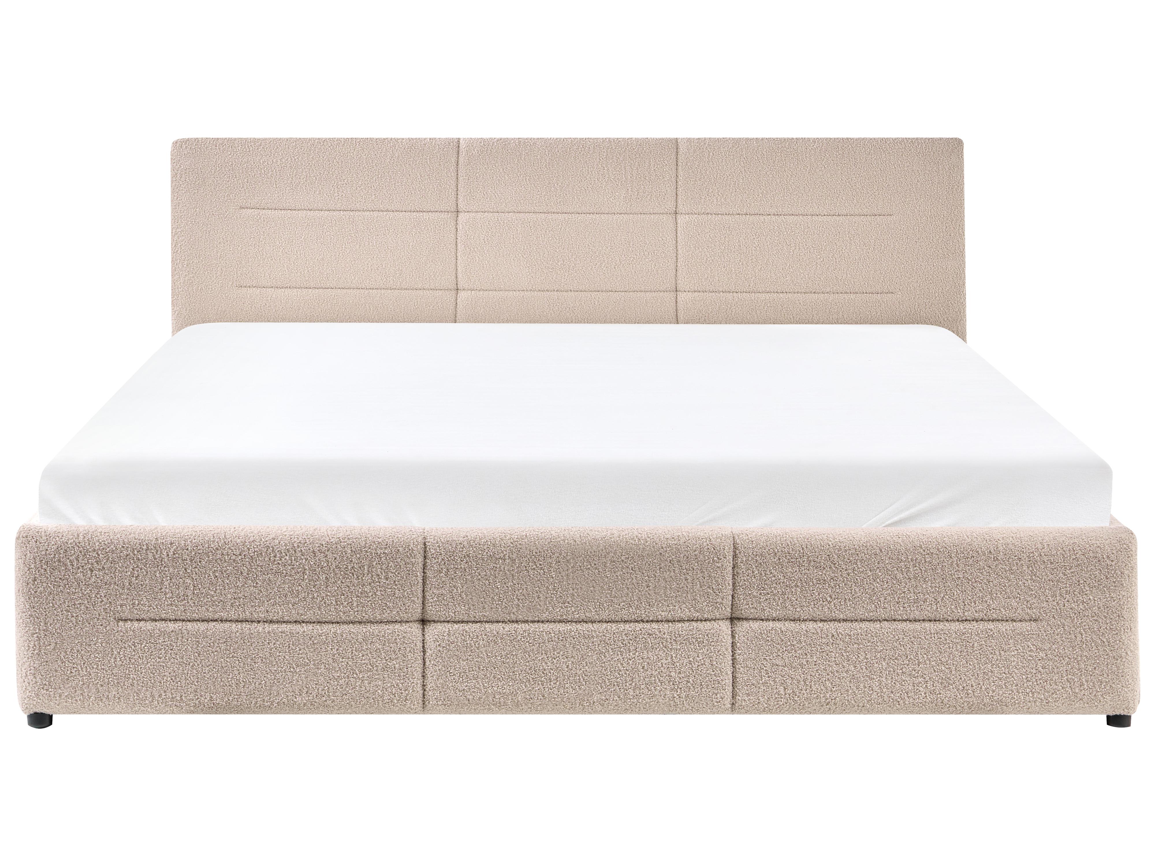 Bed met opbergruimte Bouclé MASSOGNES 180 x 200 cm Beige