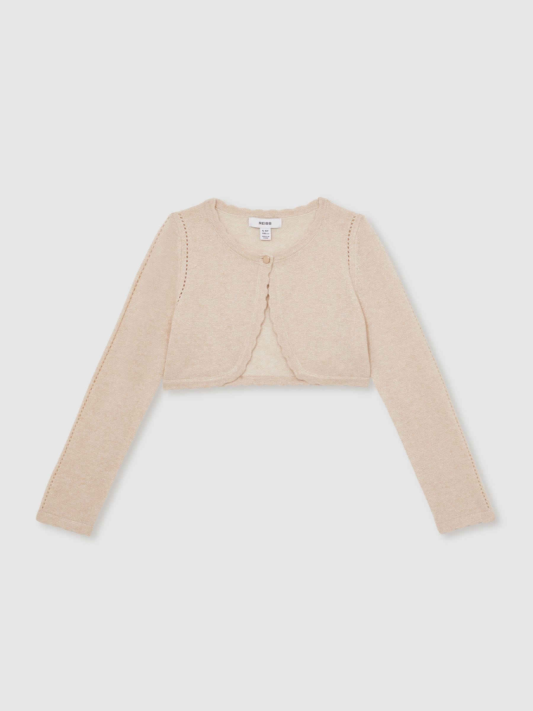 Reiss Abi Wool-Blend Metallic Bolero Cardigan