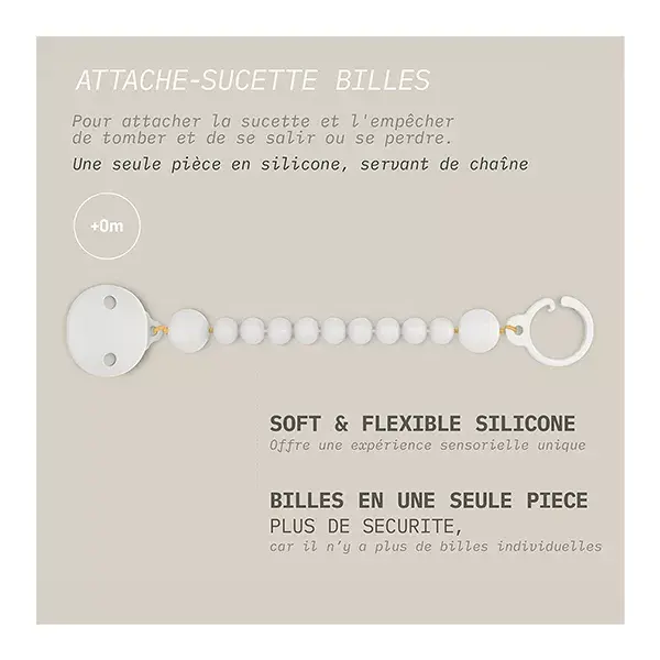 Prendedor de chupeta de silicone Suavinex Colour Essence branco