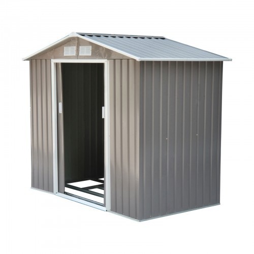 Casinha de jardim metálica Outsunny para armazenamento, cinza