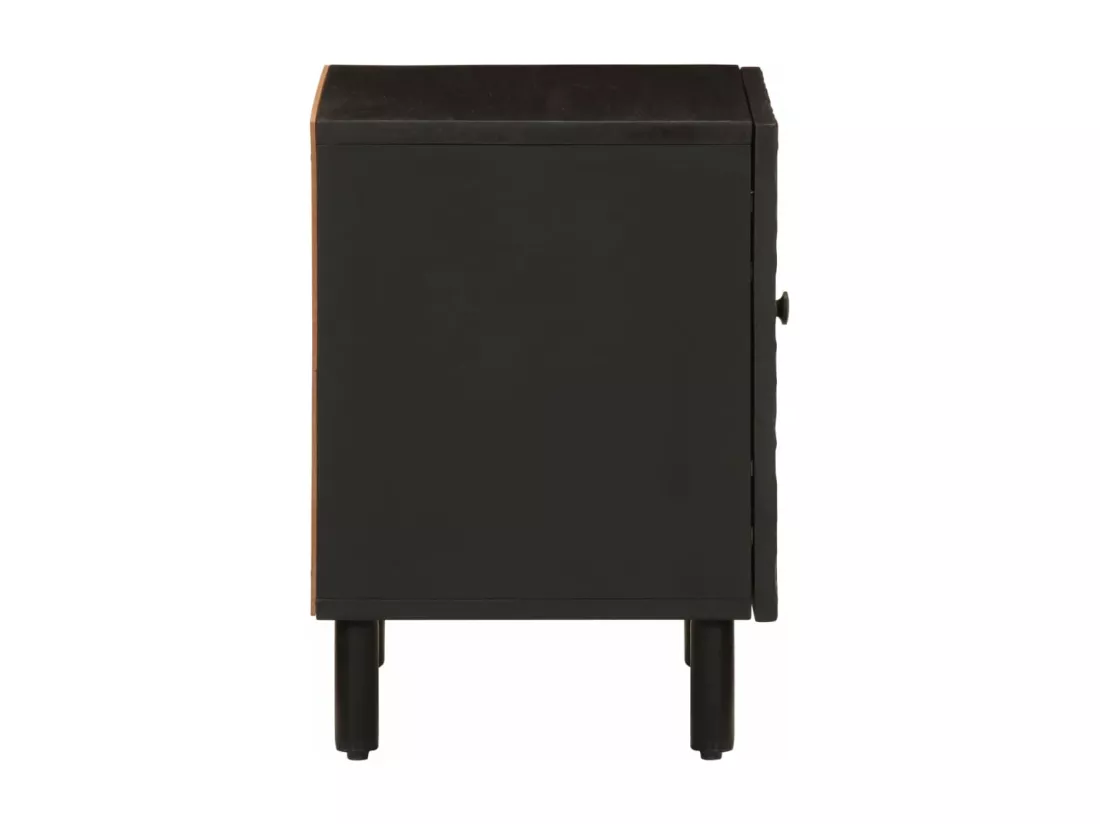 Tables de chevet 2 pièces noir 40x33x46 cm bois de manguier solide