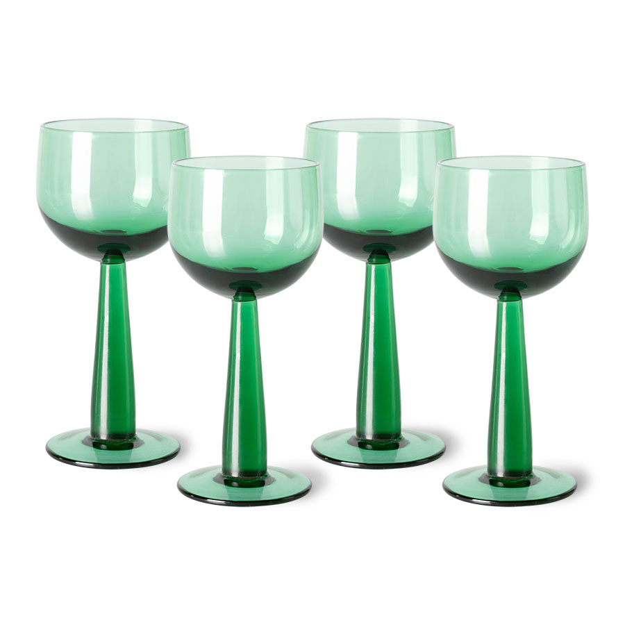 Glas Emeralds Wine Glass tall fern green - set van 4