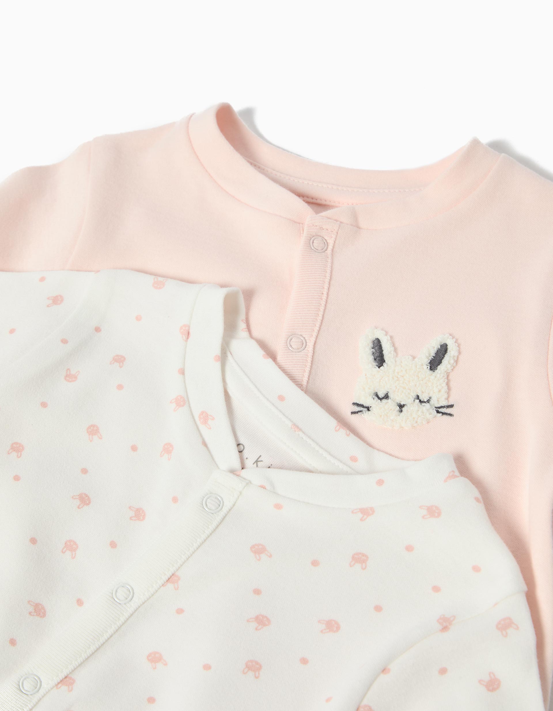 Pack 2 Babygrows, Menina, Rosa Claro