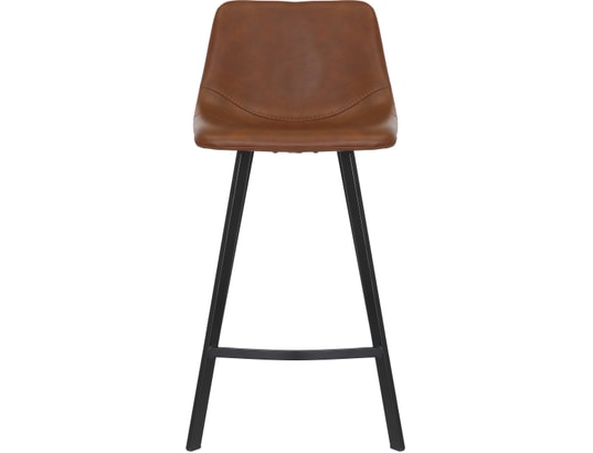 CONCEPT1 - Tabouret de bar Lot de 2 T. Mana cognac PU (plan)