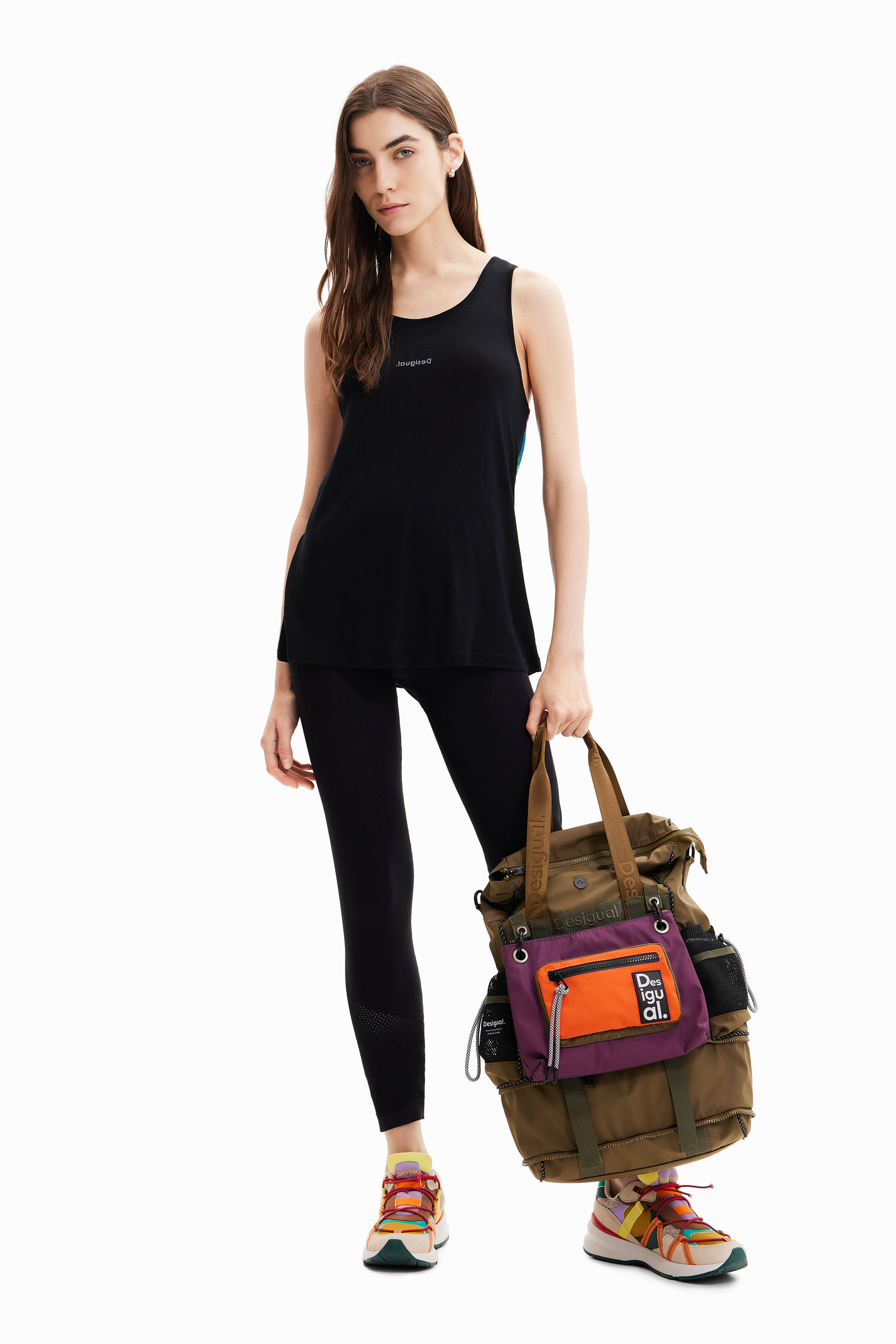 T-shirt de sport bretelles fleurs