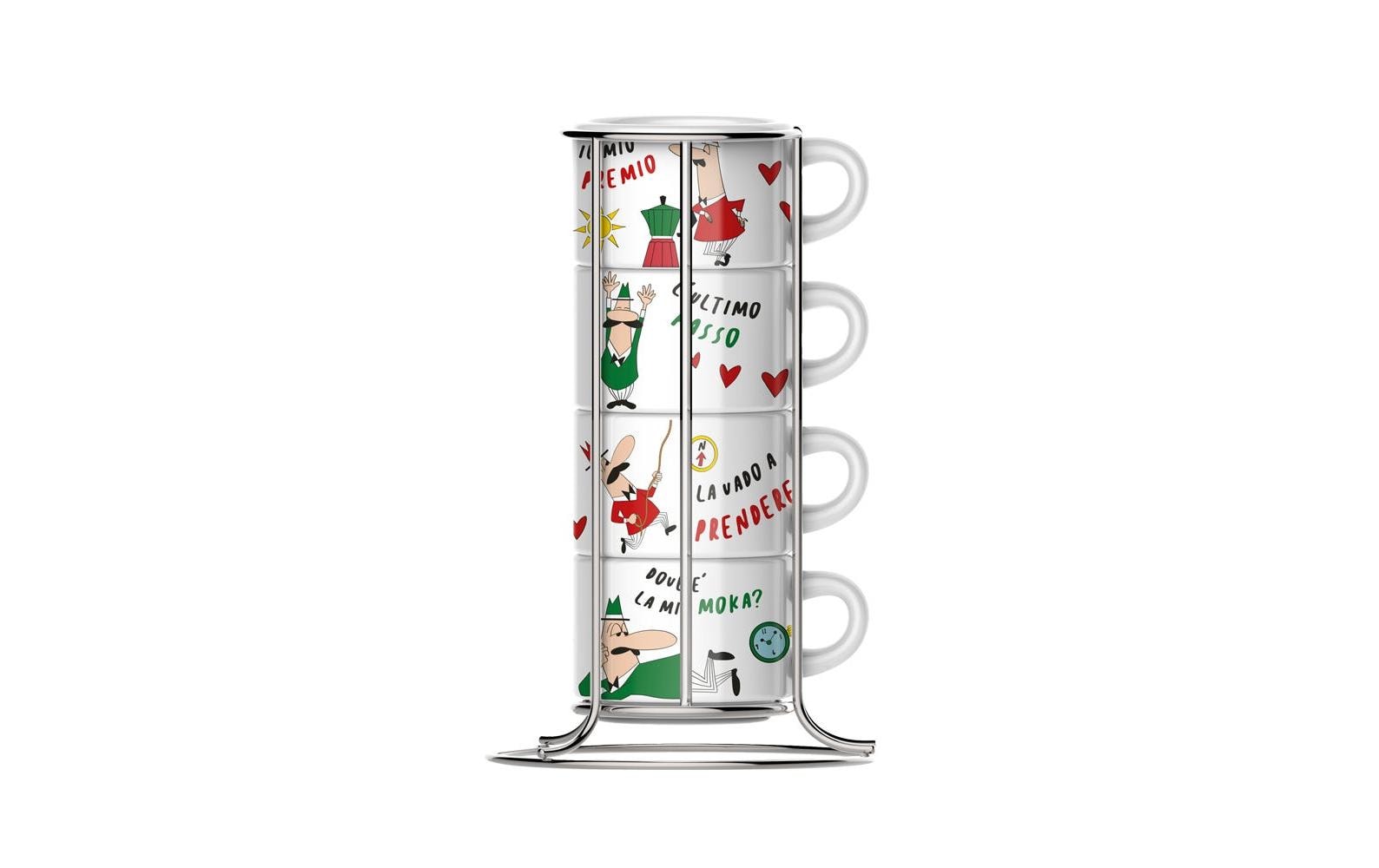 Cappuccino Tassen Set 265 ml, 4 Stück, MehrfarbigSet mit 4 stapelbaren Italia Cappuccinotassen
