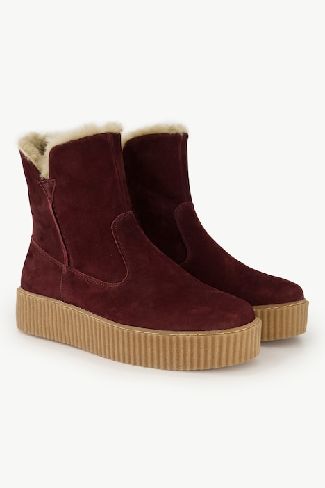 Leder-Boots, Lammfellfutter, Wechselfußbett, Weite H